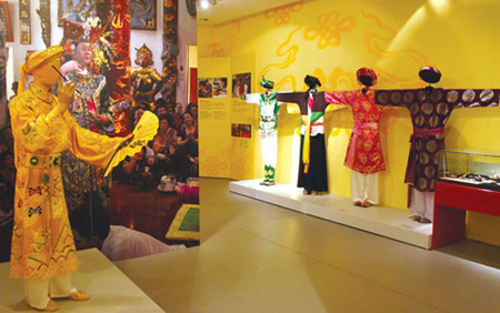 Một góc trưng bày của Bảo tàng Phụ nữ Việt Nam.